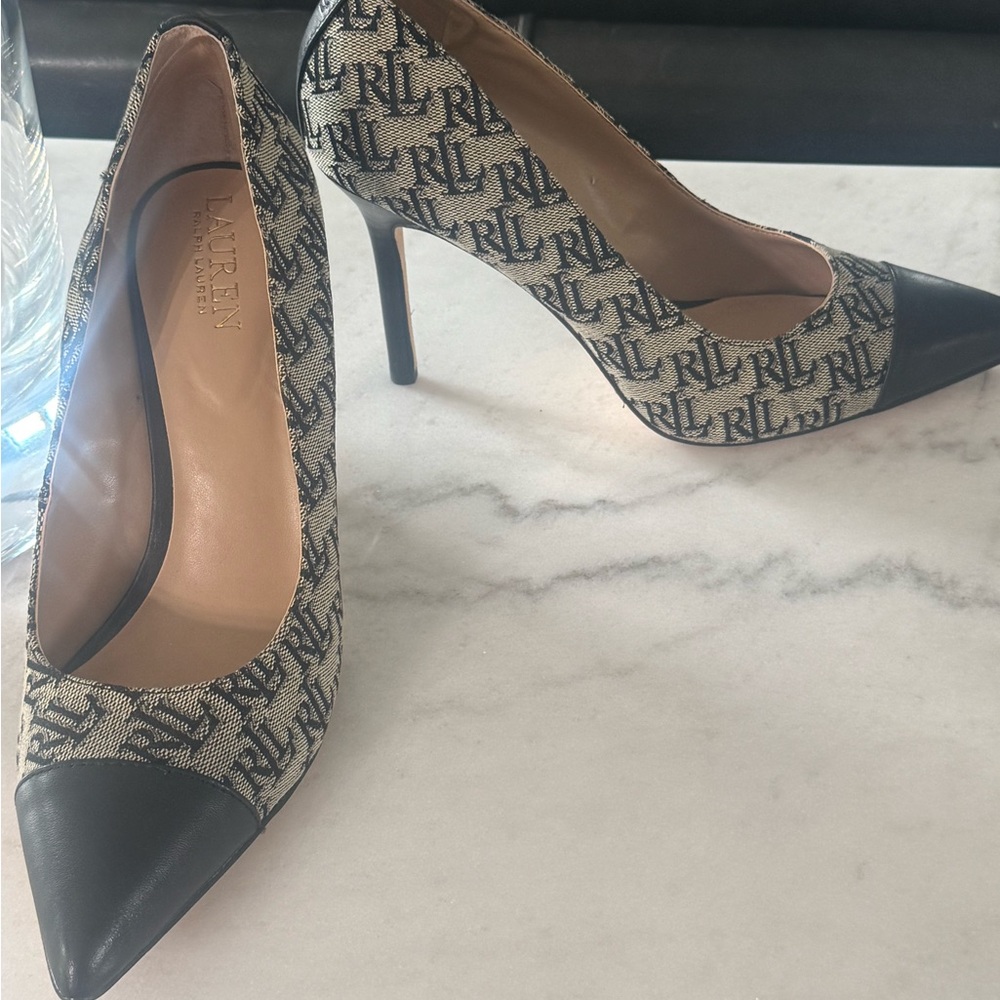 Polo by Ralph Lauren Black and Cream Heels
